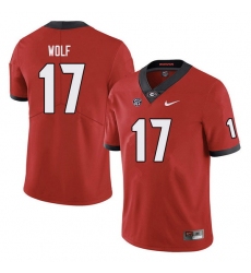 Men #17 Eli Wolf Georgia Bulldogs College Football Jerseys red