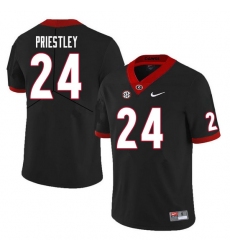 Men #24 Nathan Priestley Georgia Bulldogs College Football Jerseys Sale-Black