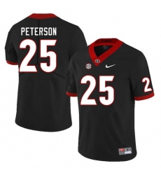 Men #25 Steven Peterson Georgia Bulldogs College Football Jerseys Sale-Black
