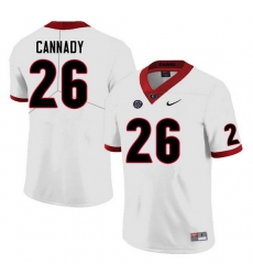 Men #26 Jehlen Cannady Georgia Bulldogs College Football Jerseys Sale-White Anniversary