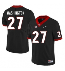 Men #27 C.J. Washington Georgia Bulldogs College Football Jerseys Sale-Black Anniversary
