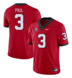 Men #3 Andrew Paul Georgia Bulldogs College Football Jerseys Stitched-Red