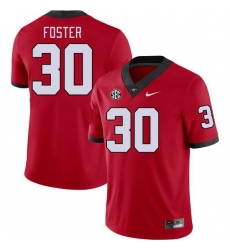 Men #30 Terrell Foster Georgia Bulldogs College Football Jerseys Stitched-Red