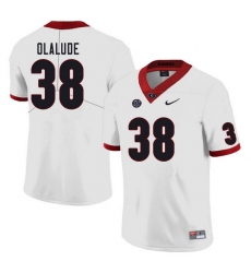 Men #38 Aaron Olalude Georgia Bulldogs College Football Jerseys Sale-White