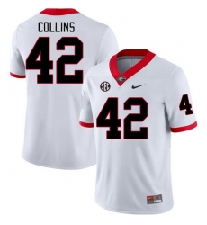 Men #42 Graham Collins Georgia Bulldogs College Football Jerseys white