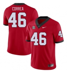 Men #46 Andrew Correa Georgia Bulldogs College Football Jerseys Stitched-Red