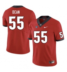 Men #55 Marlin Dean Georgia Bulldogs College Football Jerseys Sale-Red
