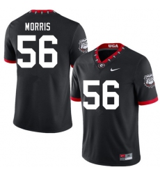 Men #56 Micah Morris Georgia Bulldogs 100th Anniversary College Football Jerseys Sale-100th Black