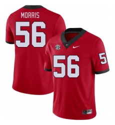 Men #56 Micah Morris Georgia Bulldogs College Football Jerseys Stitched-Red