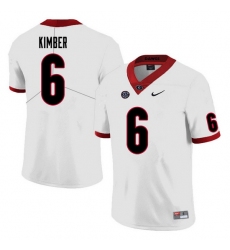 Men #6 Jalen Kimber Georgia Bulldogs College Football Jerseys Sale-White