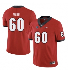 Men #60 Clay Webb Georgia Bulldogs College Football Jerseys red