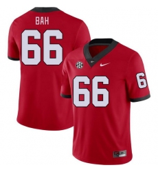 Men #66 Aliou Bah Georgia Bulldogs College Football Jerseys Stitched-Red