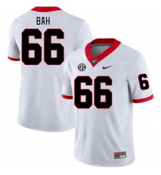 Men #66 Aliou Bah Georgia Bulldogs College Football Jerseys Stitched-White