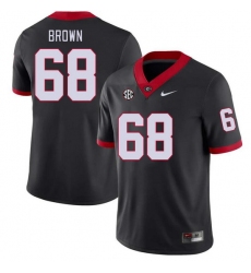 Men #68 Chris Brown Georgia Bulldogs College Football Jerseys Stitched-Black