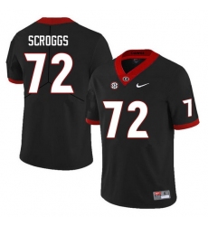 Men #72 Griffin Scroggs Georgia Bulldogs College Football Jerseys Sale-Black Anniversary