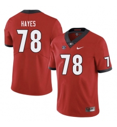 Men #78 D'Marcus Hayes Georgia Bulldogs College Football Jerseys Sale-Red