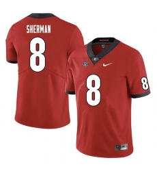 Men #8 MJ Sherman Georgia Bulldogs College Football Jerseys Sale-Red