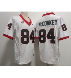 Men #84 Ladd McConkey Georgia Bulldogs F U S E College White Football Jerseys