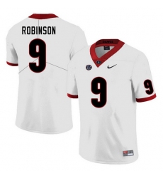 Men #9 Justin Robinson Georgia Bulldogs College Football Jerseys Sale-White
