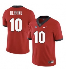 Men Georgia Bulldogs #10 Malik Herring College Football Jerseys Sale-Red