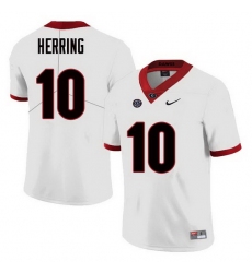 Men Georgia Bulldogs #10 Malik Herring College Football Jerseys Sale-White
