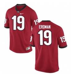 Men Georgia Bulldogs #19 Willie Erdman College Football Jerseys-Red