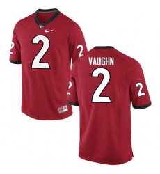 Men Georgia Bulldogs #2 Sam Vaughn College Football Jerseys-Red