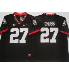Men Georgia Bulldogs #27 Nick Chubb College Football Jerseys Black