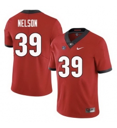 Men Georgia Bulldogs #39 Hugh Nelson College Football Jerseys Sale-Red