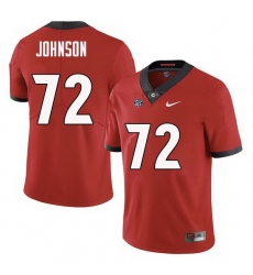 Men Georgia Bulldogs #72 Netori Johnson College Football Jerseys Sale-Red