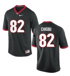 Men Georgia Bulldogs #82 Michael Chigbu College Football Jerseys-Black