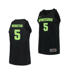 Michigan State Spartans Cassius Winston Black Replica Men'S Jersey