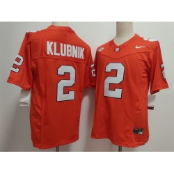 Men Clemson Tigers Orange #2 Cade Klubnik Stitched F U S E NCAA Jersey II