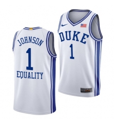 Duke Blue Devils Jalen Johnson White Equality Men Jersey