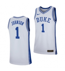 Duke Blue Devils Jalen Johnson White Replica Men'S Jersey