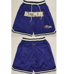 Men Baltimore Ravens Purple Shorts Run Small