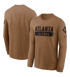 Men Atlanta Falcons 2023 Brown Salute To Service Long Sleeve T Shirt