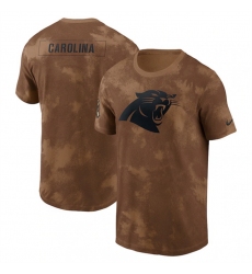 Men Carolina Panthers 2023 Brown Salute To Service Sideline T Shirt