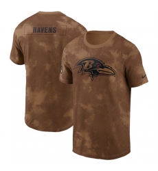 Men Baltimore Ravens 2023 Brown Salute To Service Sideline T Shirt