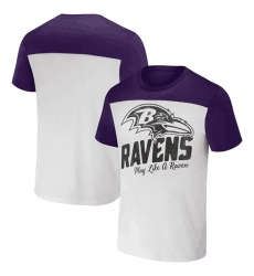 Men Baltimore Ravens Cream Purple X Darius Rucker Collection Colorblocked T Shirt