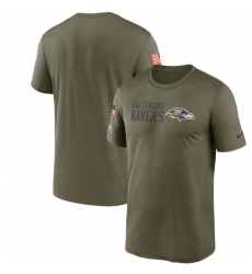 Men Baltimore Ravens Olive 2022 Salute To Service Legend Team T Shirt