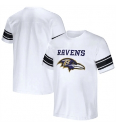 Men Baltimore Ravens White X Darius Rucker Collection Football Striped T Shirt