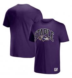 Men Baltimore Ravens X Staple Purple Logo Lockup T Shirt