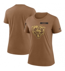 Women Chicago Bears 2023 Brown Salute To Service Legend Performance T Shirt