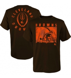 Men Cleveland Browns Brown Preschool Liquid Camo Logo T Shirt