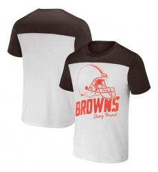 Men Cleveland Browns Cream Brown X Darius Rucker Collection Colorblocked T Shirt