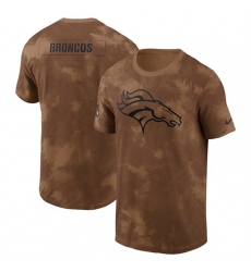 Men Denver Broncos 2023 Brown Salute To Service Sideline T Shirt