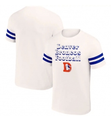Men Denver Broncos Cream X Darius Rucker Collection Vintage T Shirt
