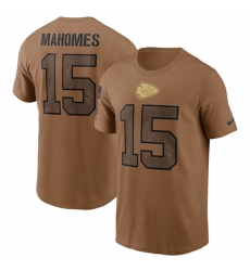 Men Kansas City Chiefs 15 Patrick Mahomes 2023 Brown Salute To Service Name  26 Number T Shirt