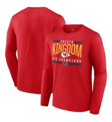 Men Kansas City Chiefs Red 2023 AFC Champions Hometown Not Done Long Sleeve T Shirt